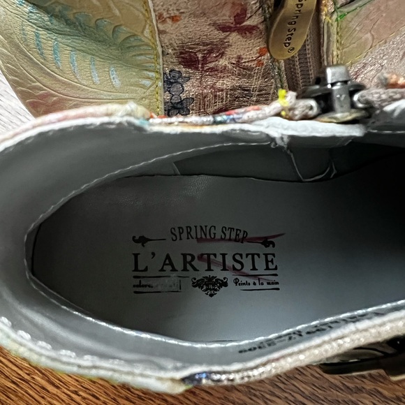 SPRING STEP L’ARTISTE Coralie Booties Leather Southwest Cowgirl Art to Wear 36 - Picture 8 of 15